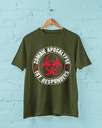 ZOMBIE APOCALYPSE FIRST RESPONDERS Funny T-Shirt Gaming Gamers Horror Gift T-Shirt