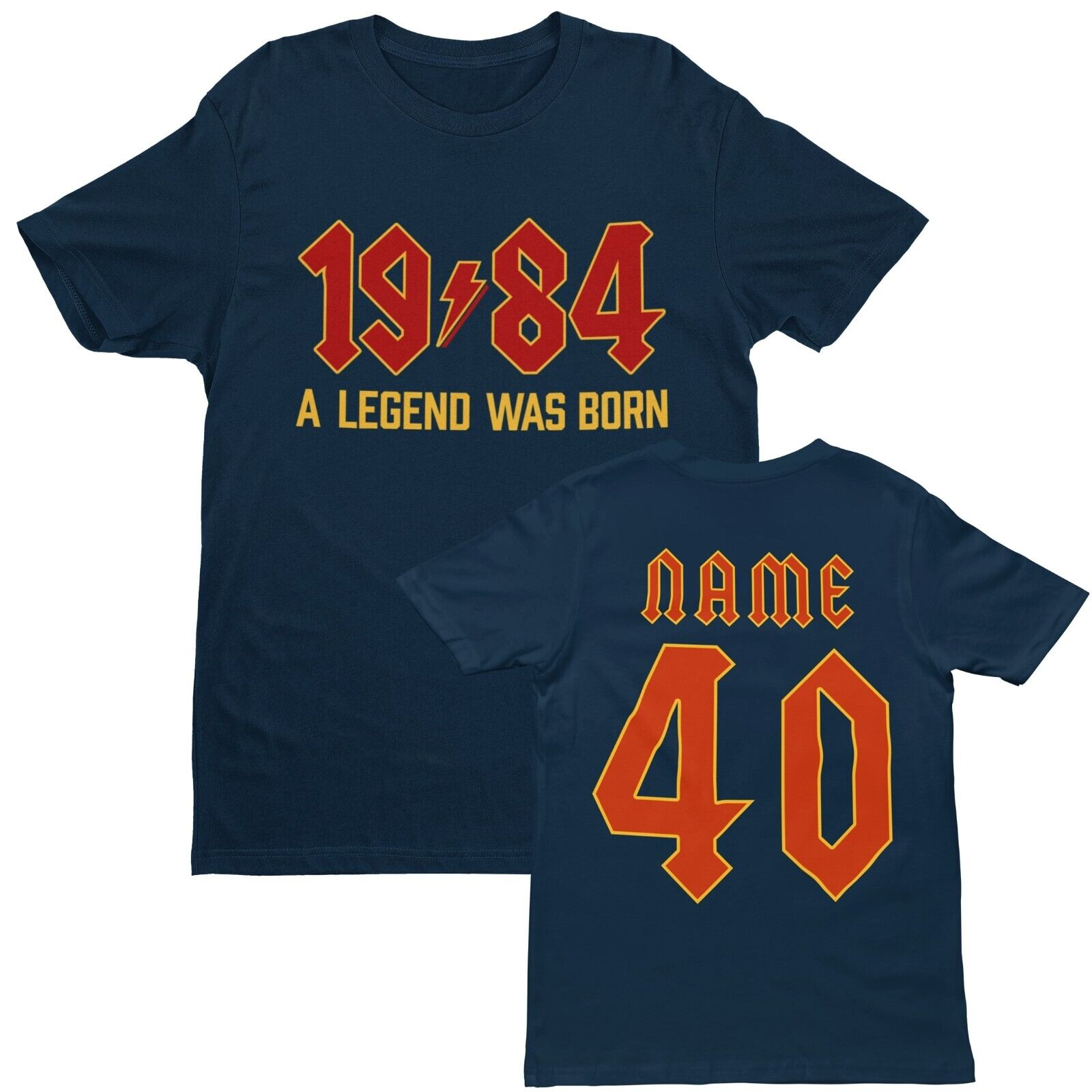 2024 Birthdays Gift40th T Shirt 1984 A Legend Was Born With Name on Back For 2024 Birthda