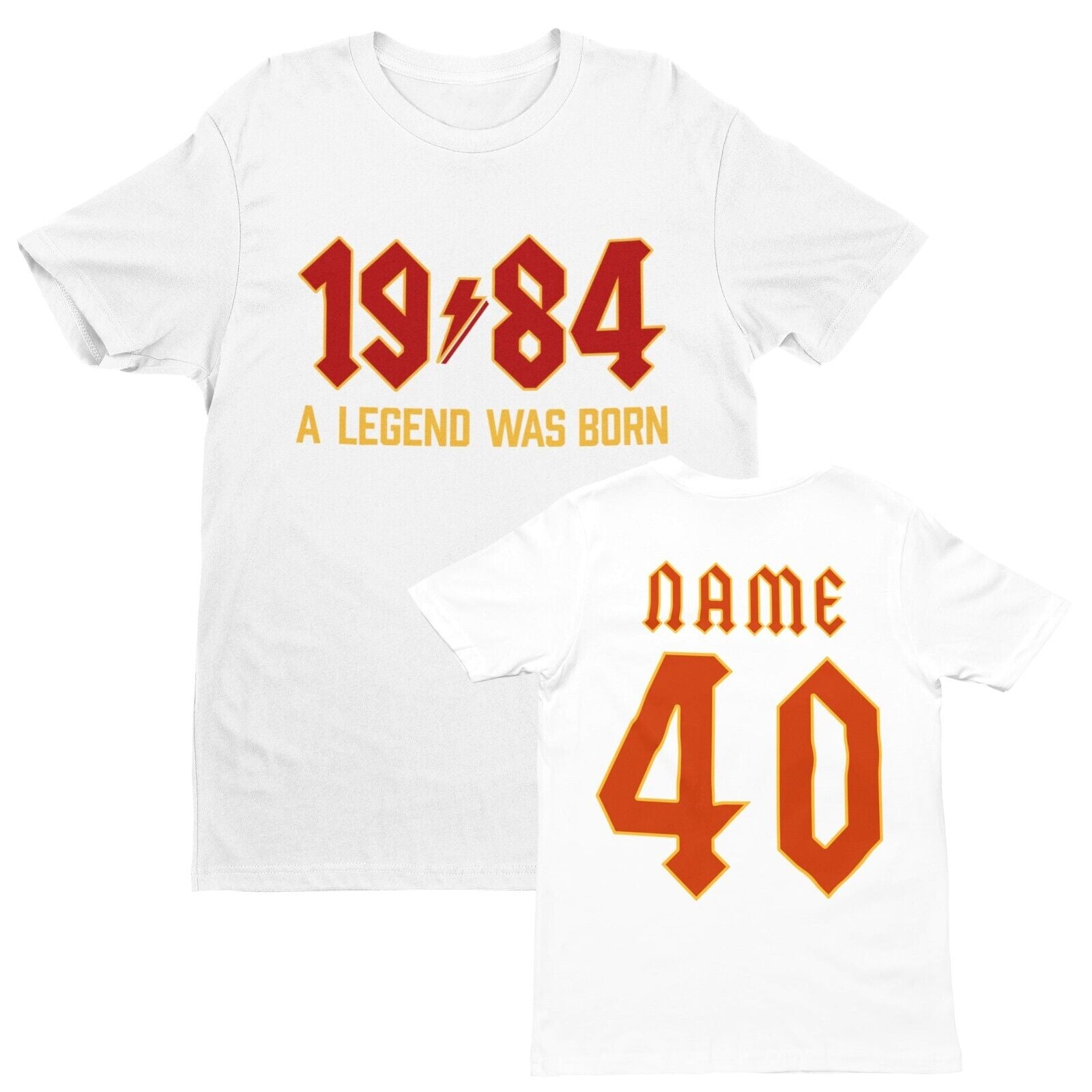 2024 Birthdays Gift40th T Shirt 1984 A Legend Was Born With Name on Back For 2024 Birthda