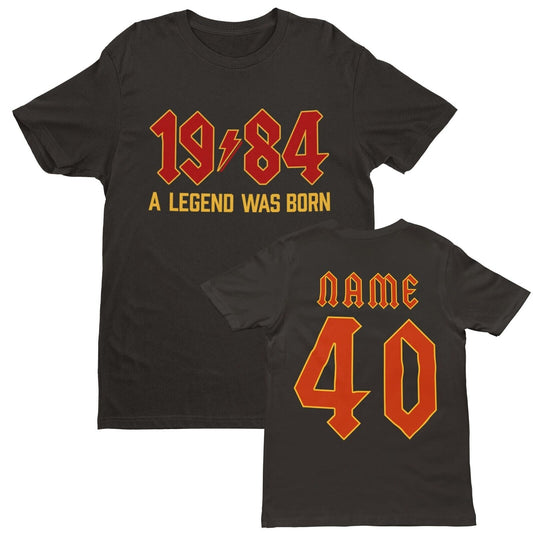 2024 Birthdays Gift40th T Shirt 1984 A Legend Was Born With Name on Back For 2024 Birthda