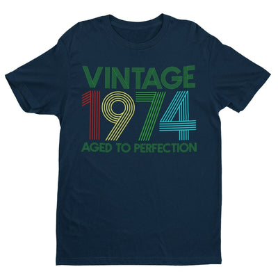 50th Birthday in 2024 T Shirt Vintage 1974 Aged To Perfection Gift Idea Present - Galaxy Tees