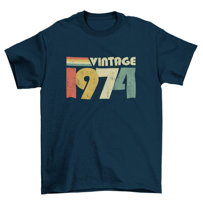 50th Birthday in 2024 T Shirt Vintage 1974 Gift Idea Fiftieth Present Up to 6XL - Galaxy Tees
