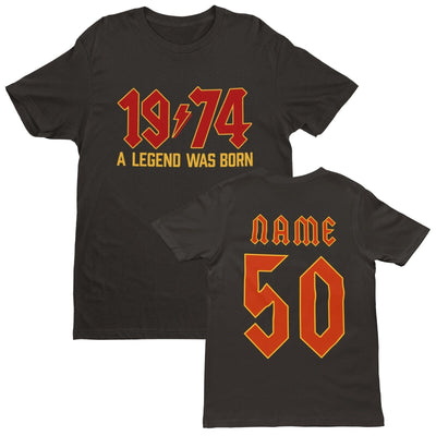 50th T Shirt 1974 A Legend Was Born With Name on Back For 2024 Birthdays Gift - Galaxy Tees