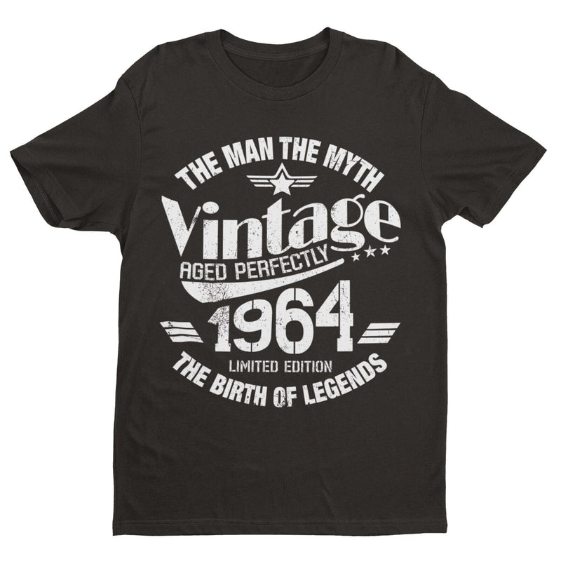 60th Birthday in 2024 T Shirt Vintage 1964 The Man Myth Legend Classic Design - Galaxy Tees
