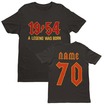 70th T Shirt 1954 A Legend Was Born With Name on Back For 2024 Birthdays Gift - Galaxy Tees
