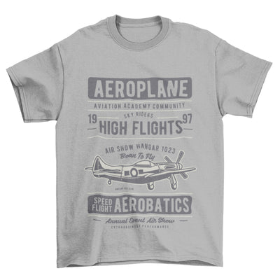Aeroplane T Shirt High Flights Aerobatics Classic Design Plane Spotter Vintage - Galaxy Tees