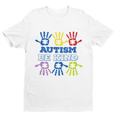 Autism Awareness and Support T Shirt Be Kind Handprints Jigsaw Love Different - Galaxy Tees