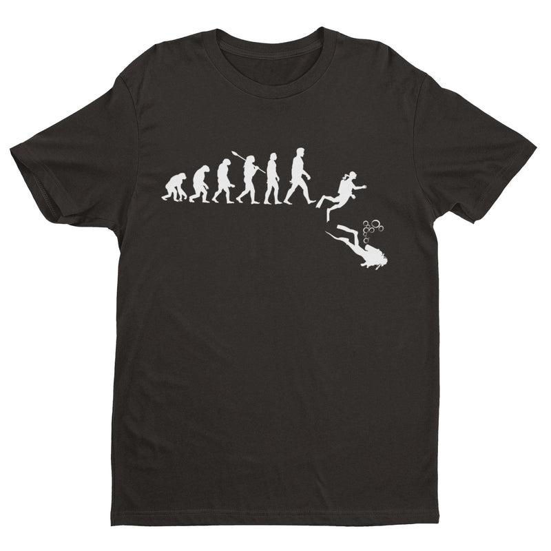 EVOLUTION OF SCUBA DIVING T Shirt Gift For Diver Darwin Ape To Man Evo Design - Galaxy Tees