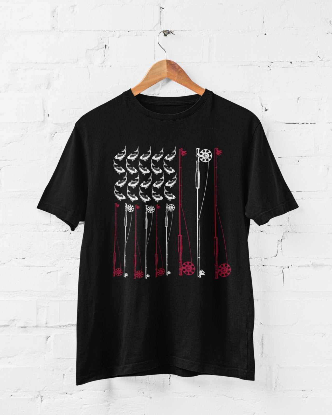 Shirt American Flag USA RodFly Fishing T Shirt American Flag USA Rod and Reel Design Gift For Fis