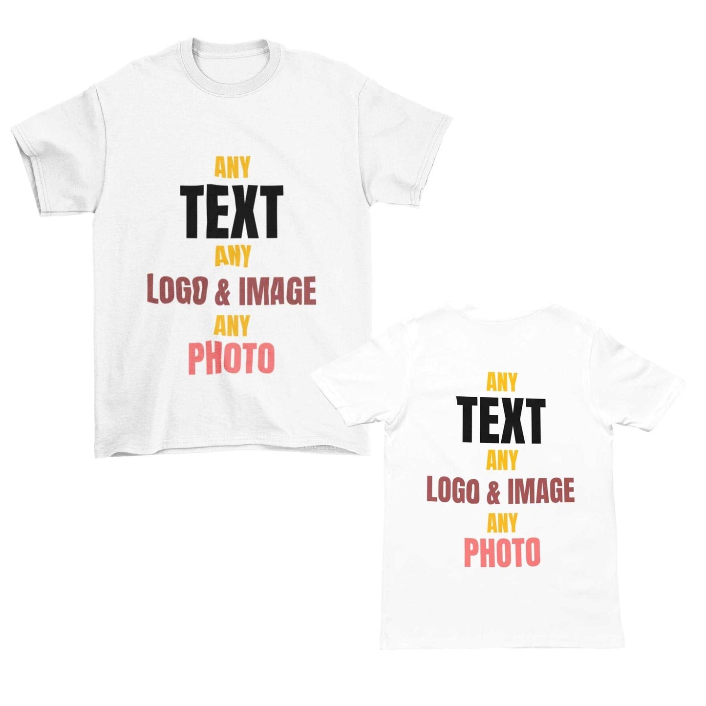 Front & Back KIDS PERSONALISED CUSTOM PRINTEDFront & Back KIDS PERSONALISED CUSTOM PRINTED Any Text / Image / Desig