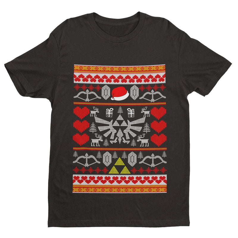 Funny Christmas Retro Gaming T Shirt Zelda Triforce Gamer Xmas Gift Idea Classic - Galaxy Tees