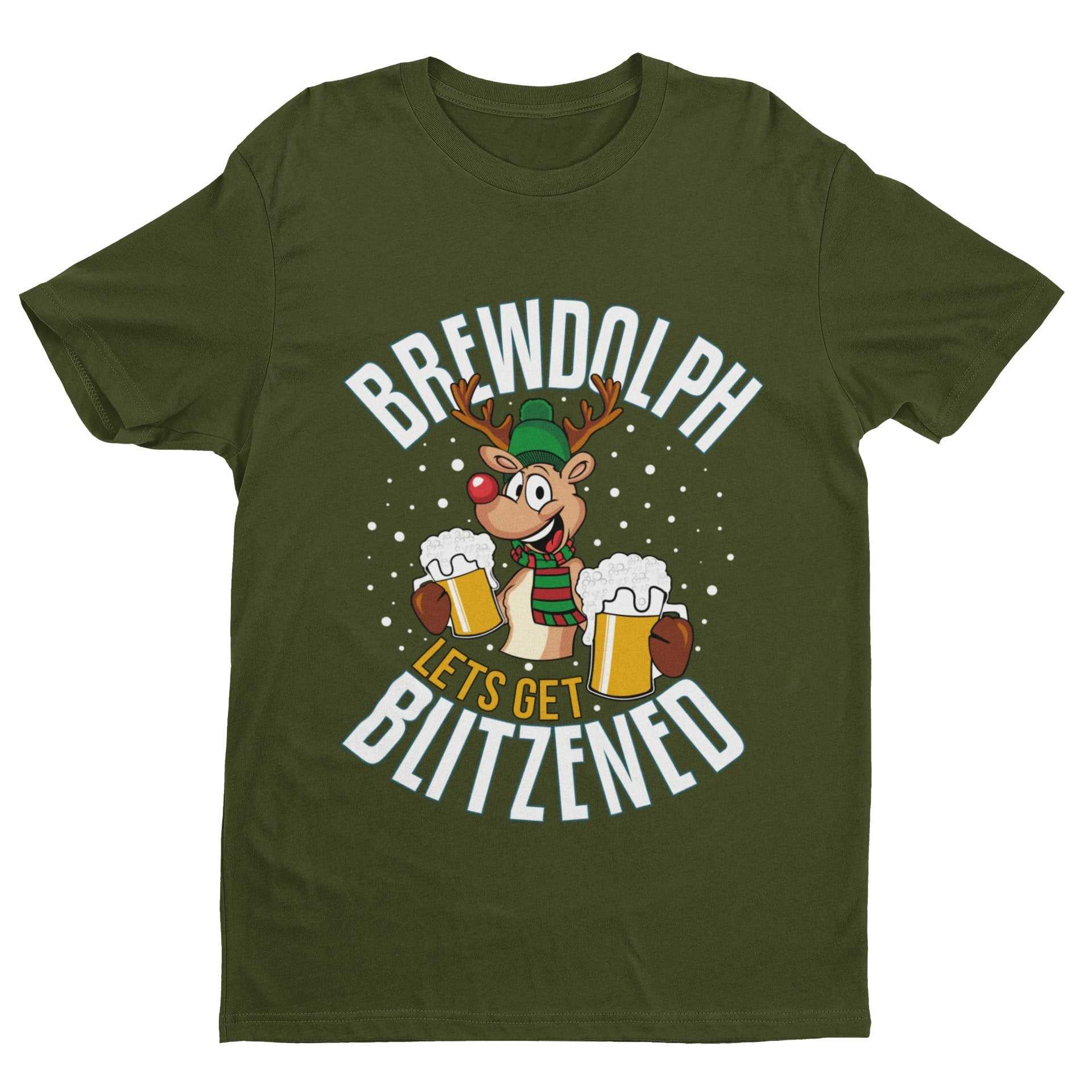 funny christmas T ShirtFunny Christmas T Shirt Brewdolph Lets Get Blitzened Rudolph Reindeer 