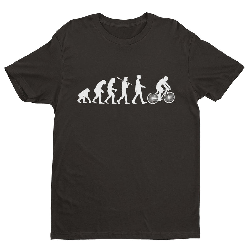 Funny Cycling T Shirt Evolution Of Cycling Ape To Man Darwin Design Cyclist Gift - Galaxy Tees