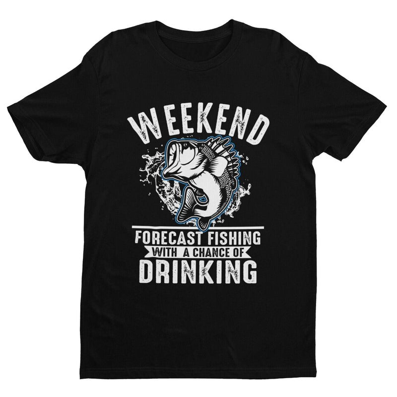 Funny Fishing T Shirt Weekend Forecast Fishing With a Chance Of Drinking Dad - Galaxy Tees
