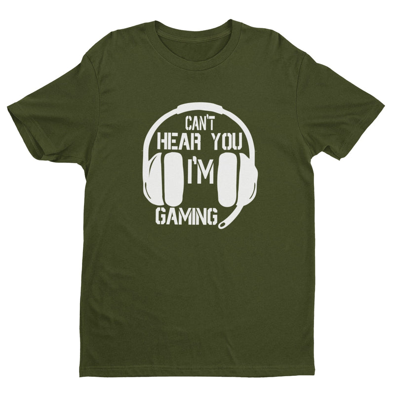 Funny Gamer T Shirt CANT HEAR YOU I'M GAMING Headphones Gift Idea Video Games - Galaxy Tees