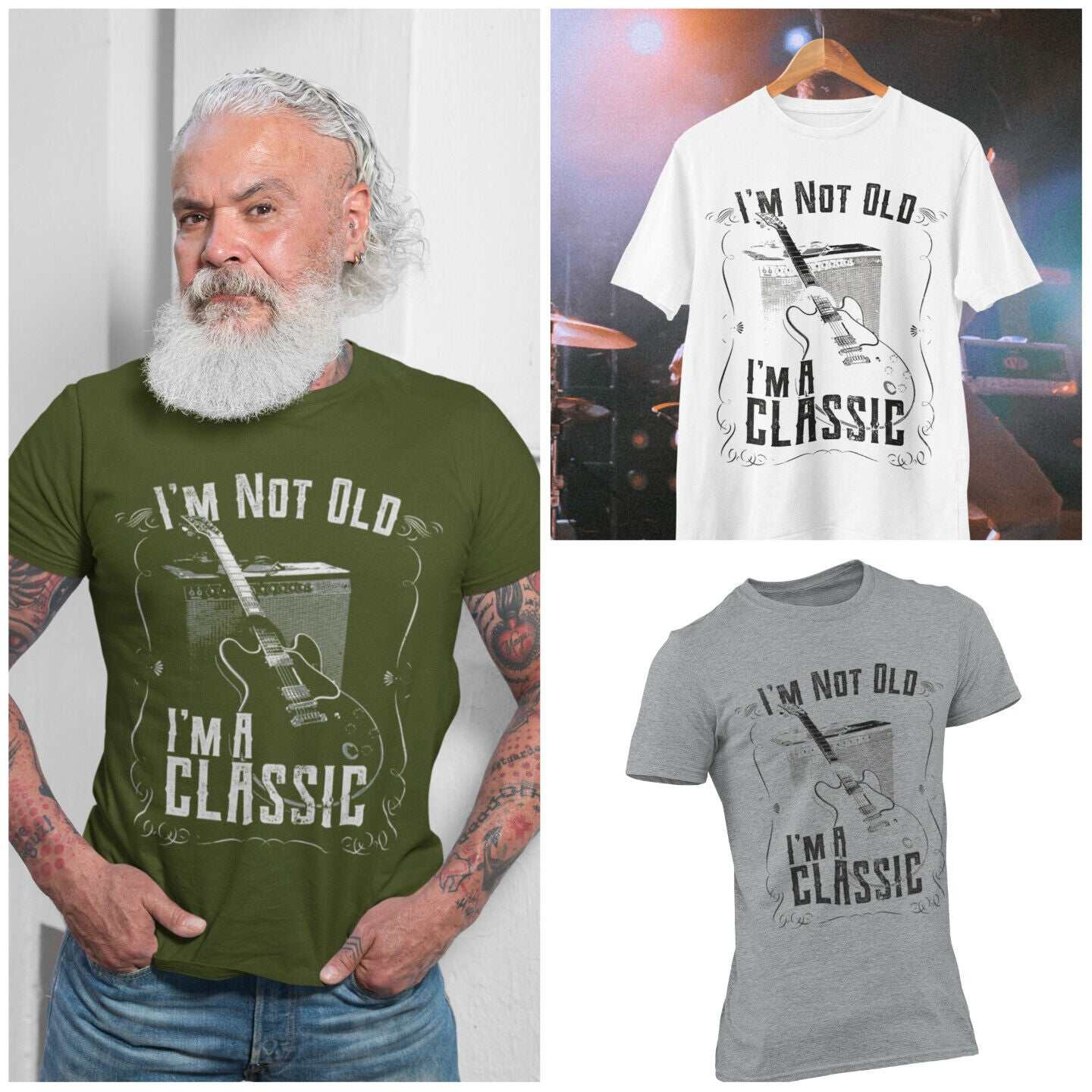 Classic Amp Retro Guitarist Dad GrandadFunny Guitar T Shirt I'm Not Old I'm A Classic Amp Retro Guitarist Dad