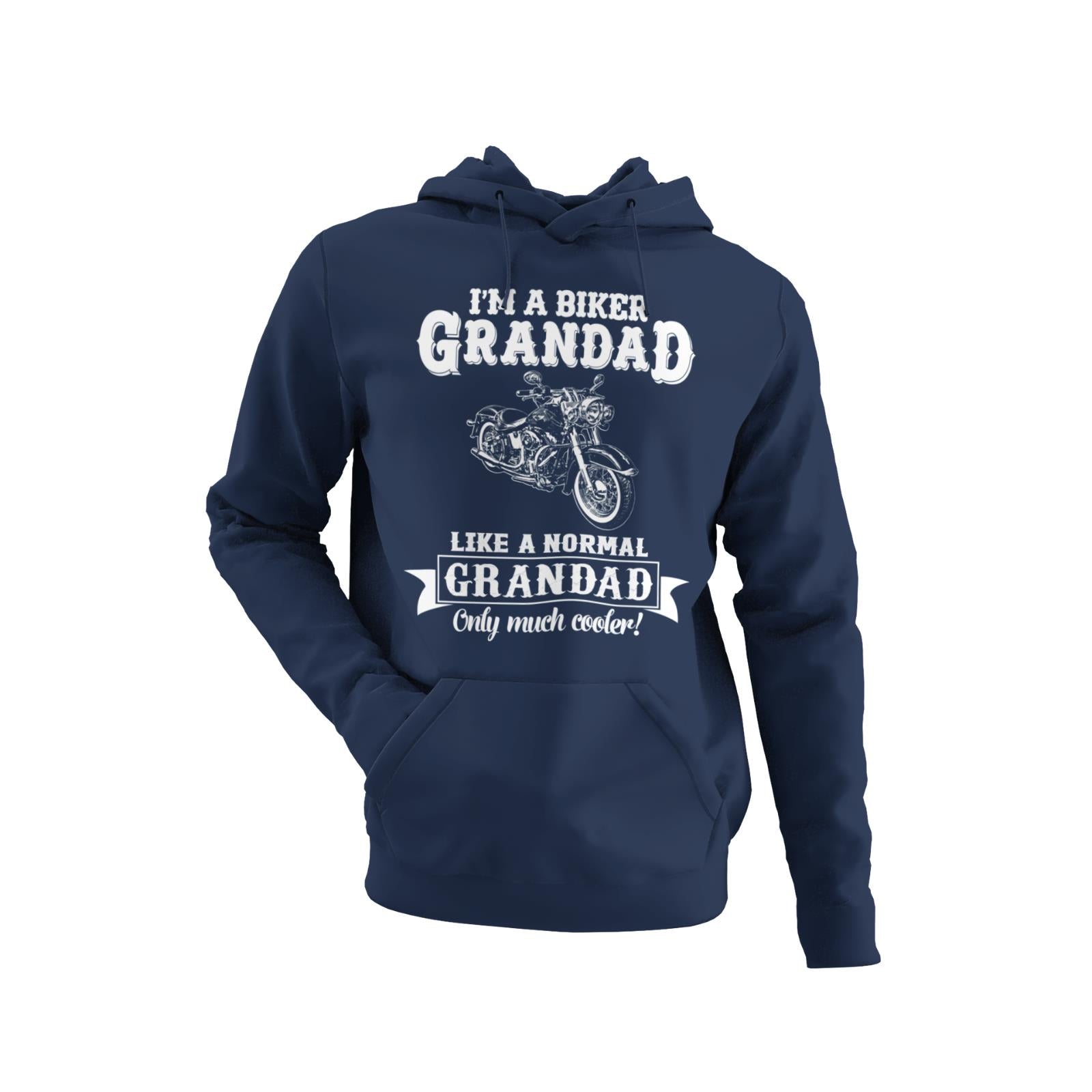 Biker Grandad HoodieFunny I'm A Biker Grandad Hoodie Like A Normal Grandad Only Cooler Mot