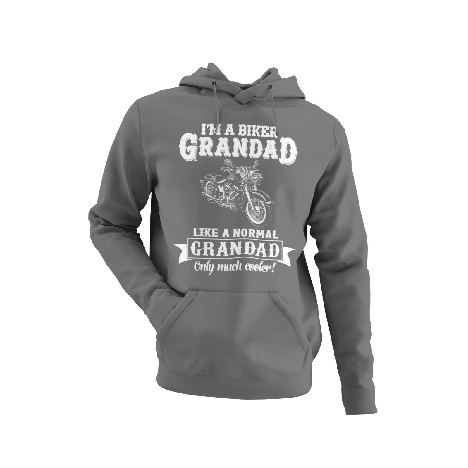 Biker Grandad HoodieFunny I'm A Biker Grandad Hoodie Like A Normal Grandad Only Cooler Mot