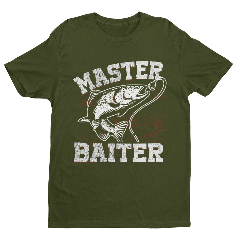 Funny Rude Fishing T Shirt Master Baiter W*nk Joke Angler Dad Grandad Naughty - Galaxy Tees