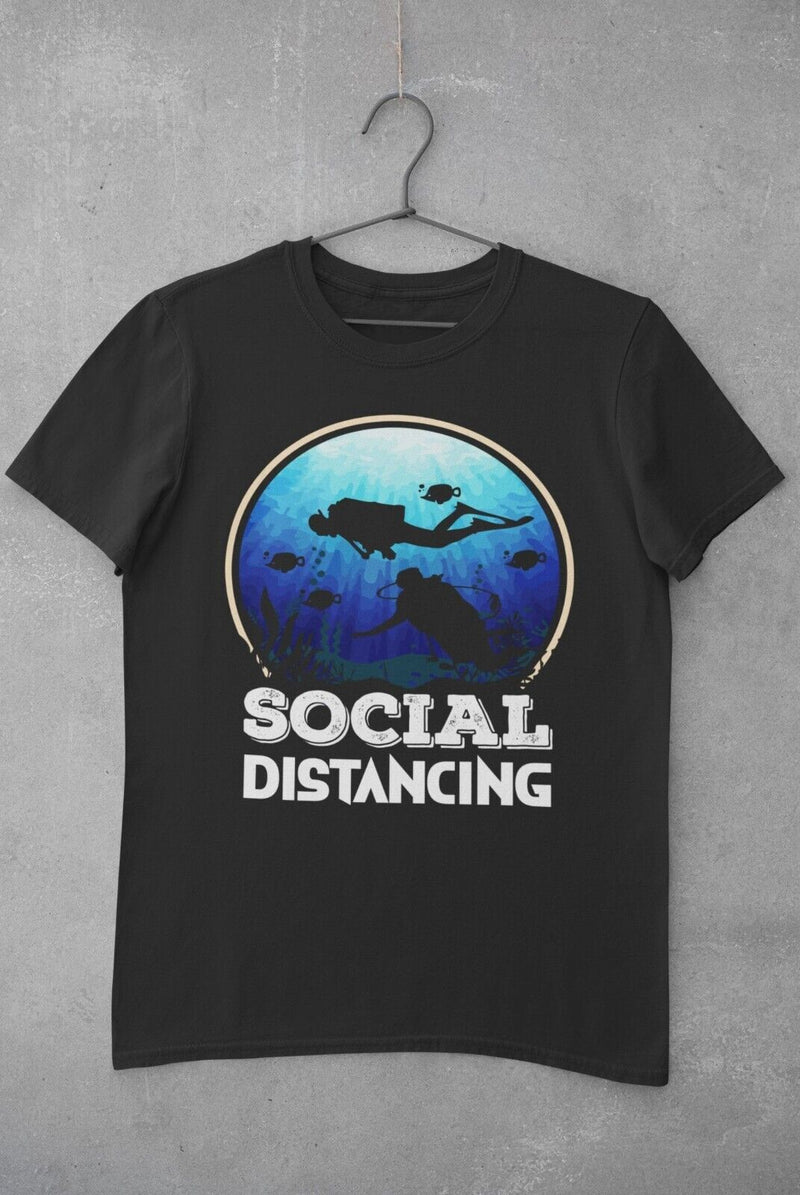 Funny Scuba Diving T Shirt SOCIAL DISTANCING Dive Sea Diver Gift Idea Hobby Tee - Galaxy Tees