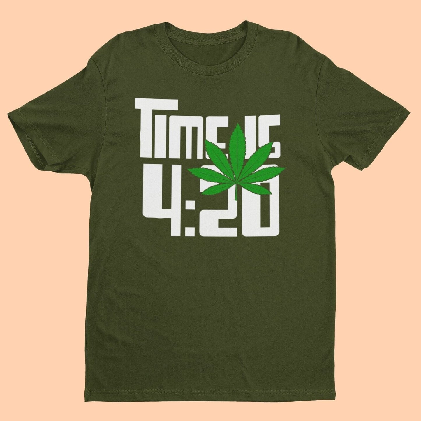 20 420 Toker Gift Idea High Times CanabisFunny Stoner Weed T Shirt TIME IS 4:20 420 Toker Gift Idea High Times 