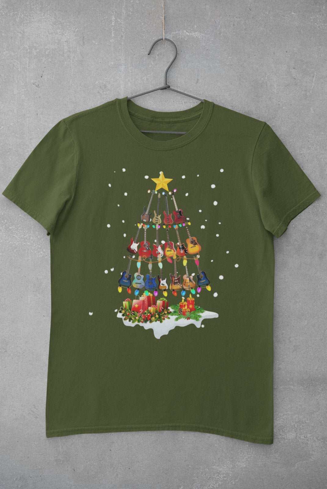 Guitar Themed Christmas XmasGuitar Themed Christmas Xmas T Shirt Tree Of Guitars Musician Guitaris