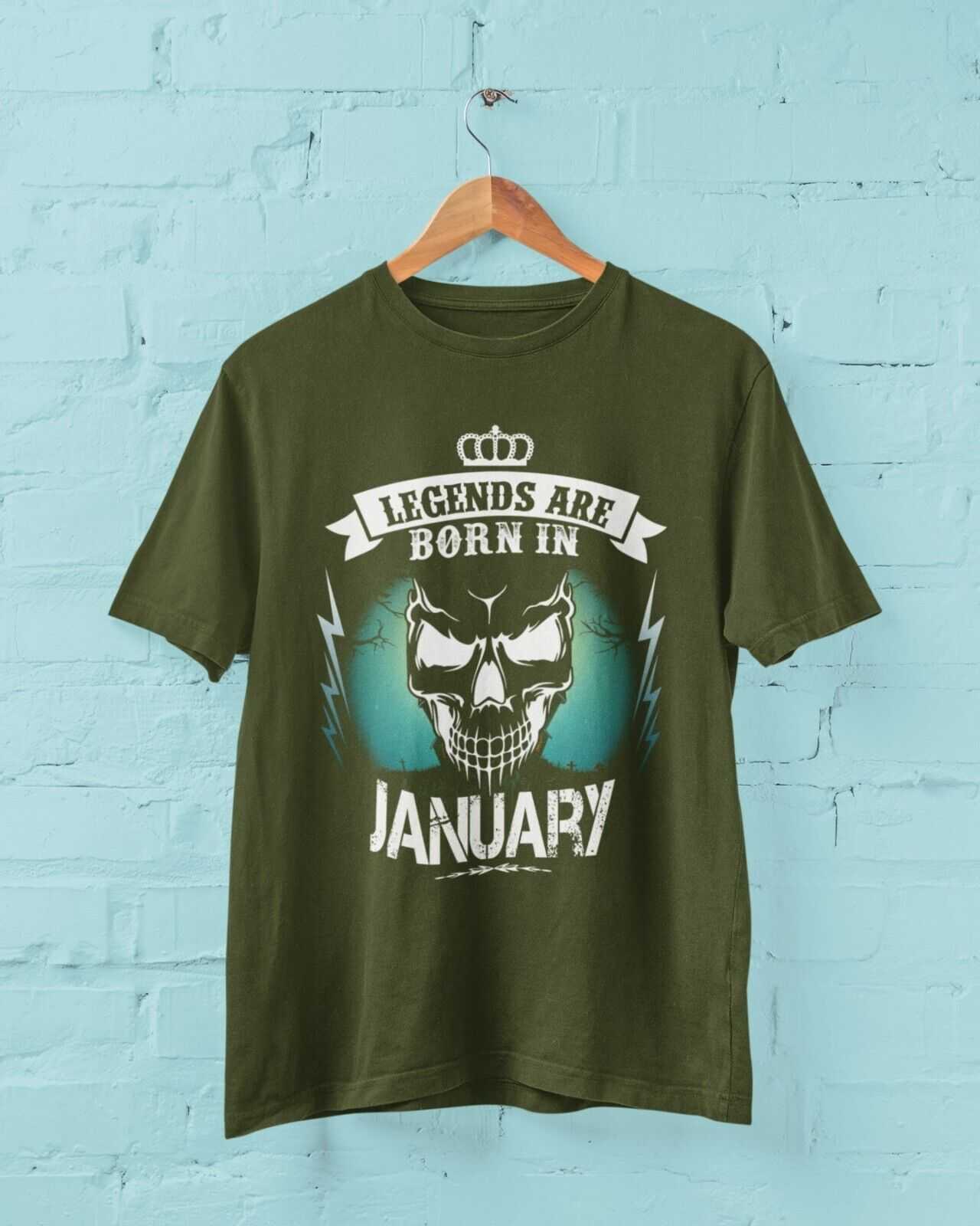 Shirt Gift Skull NoveltyLEGENDS ARE BORN IN JANUARY Funny Birthday T Shirt Gift Skull Novelty 