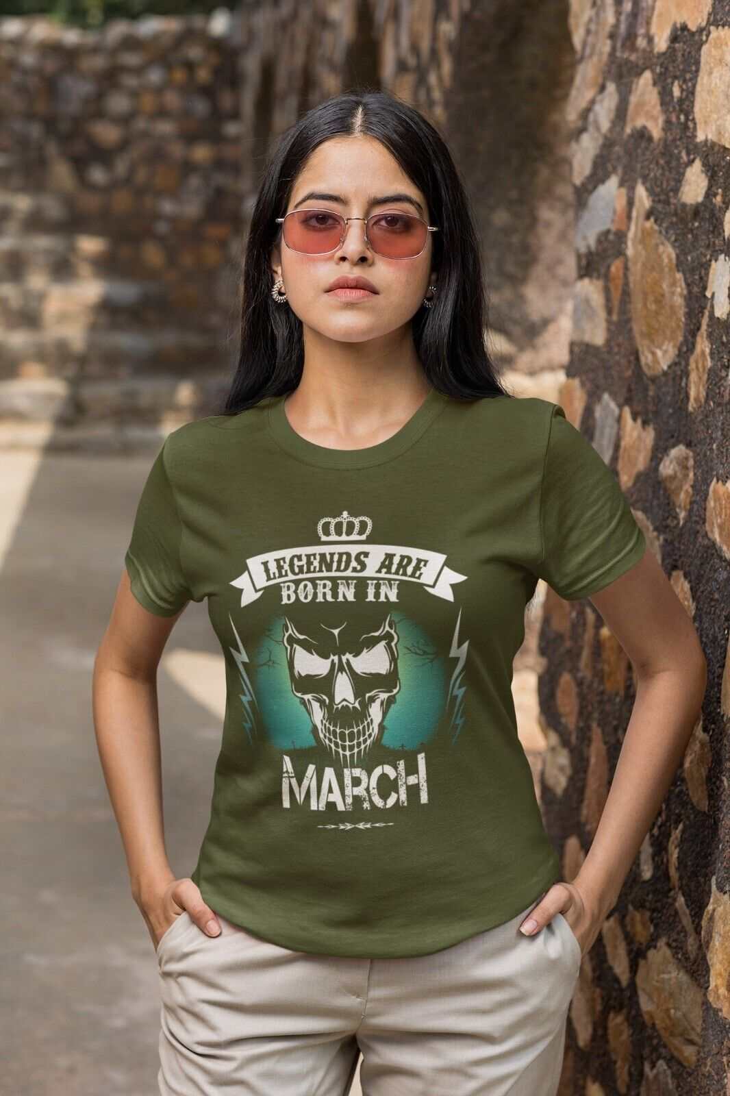 Shirt Gift Skull NoveltyLEGENDS ARE BORN IN MARCH Funny Birthday T Shirt Gift Skull Novelty up