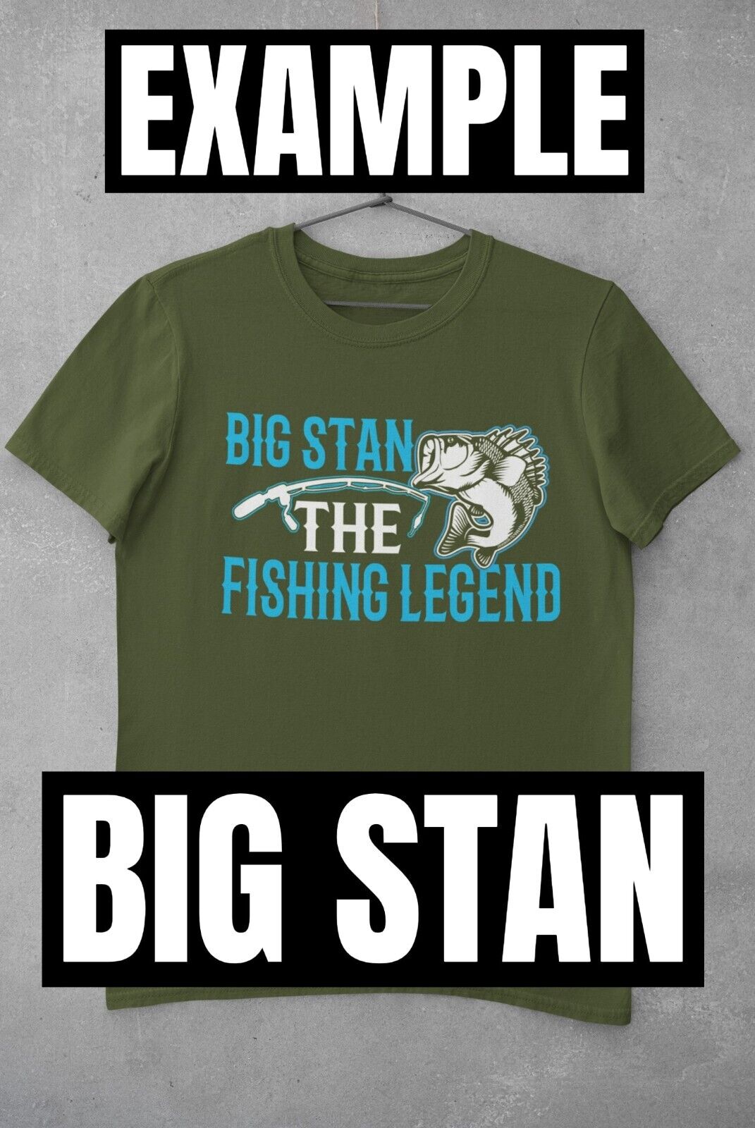 FISHING LEGEND Gift Idea Dad AnglerPERSONALISED Fishing T Shirt YOUR NAME The FISHING LEGEND Gift Idea Da