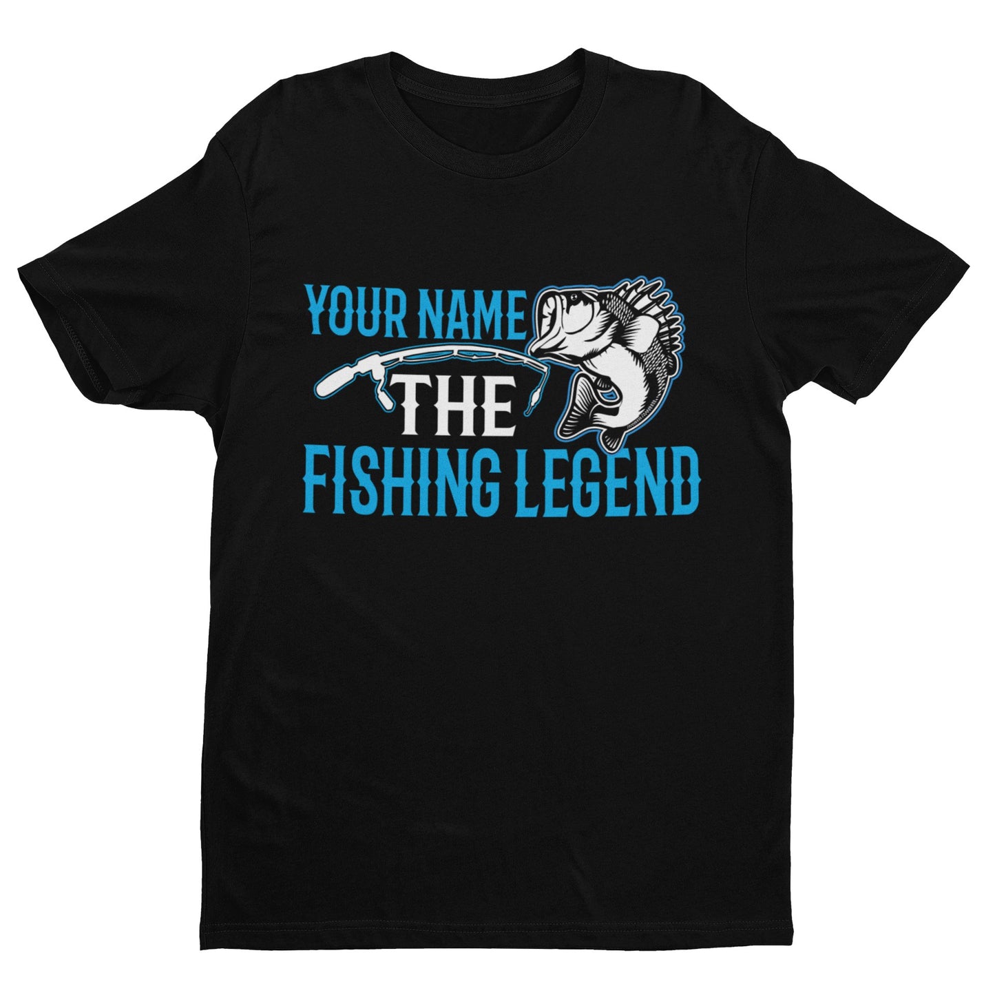 FISHING LEGEND Gift Idea Dad AnglerPERSONALISED Fishing T Shirt YOUR NAME The FISHING LEGEND Gift Idea Da