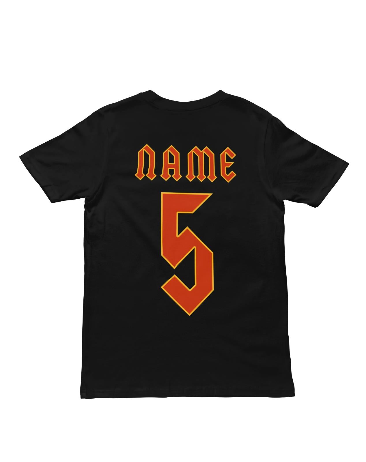 PERSONALISED Kids AB-CDPERSONALISED Kids AB-CD T Shirt in Retro Rock Font with NAME & NUMBER 