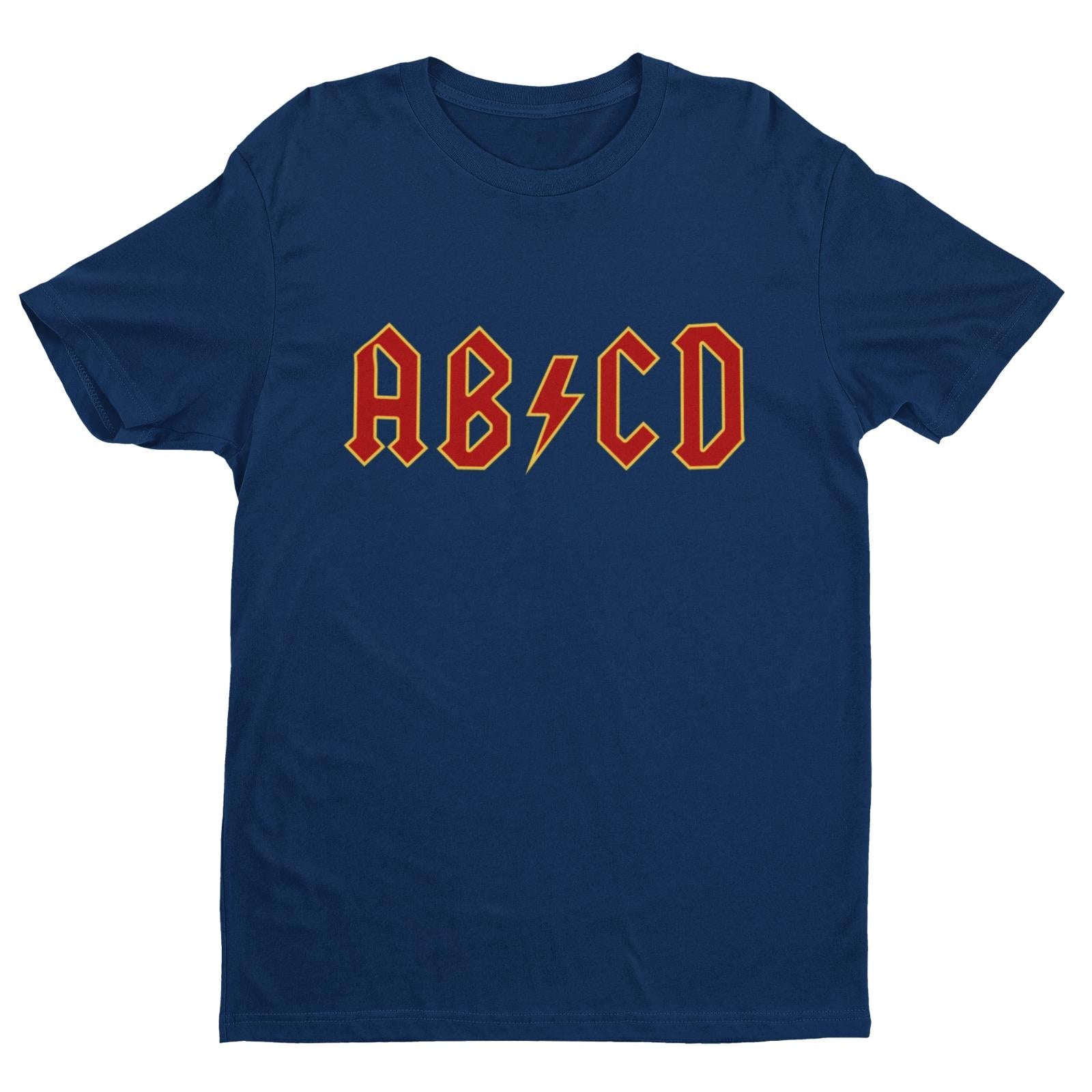 PERSONALISED Kids AB-CDPERSONALISED Kids AB-CD T Shirt in Retro Rock Font with NAME & NUMBER 