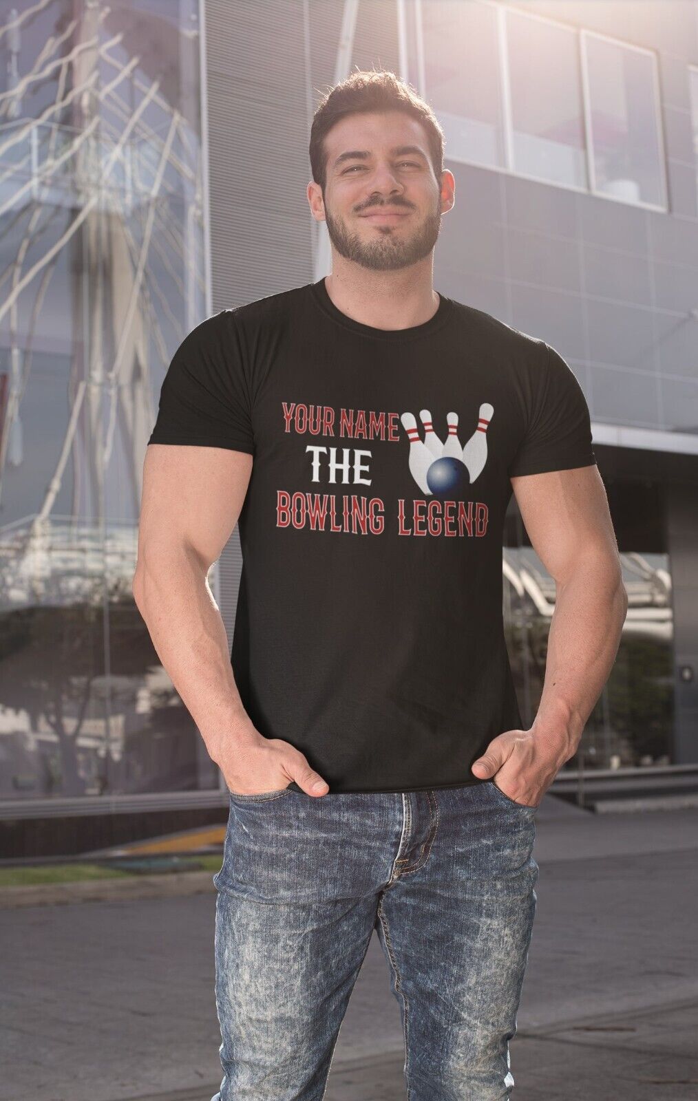 BOWLING Legend Funny Gift IdeaPERSONALISED Ten Pin Bowler T Shirt ANY NAME The BOWLING Legend Funny 