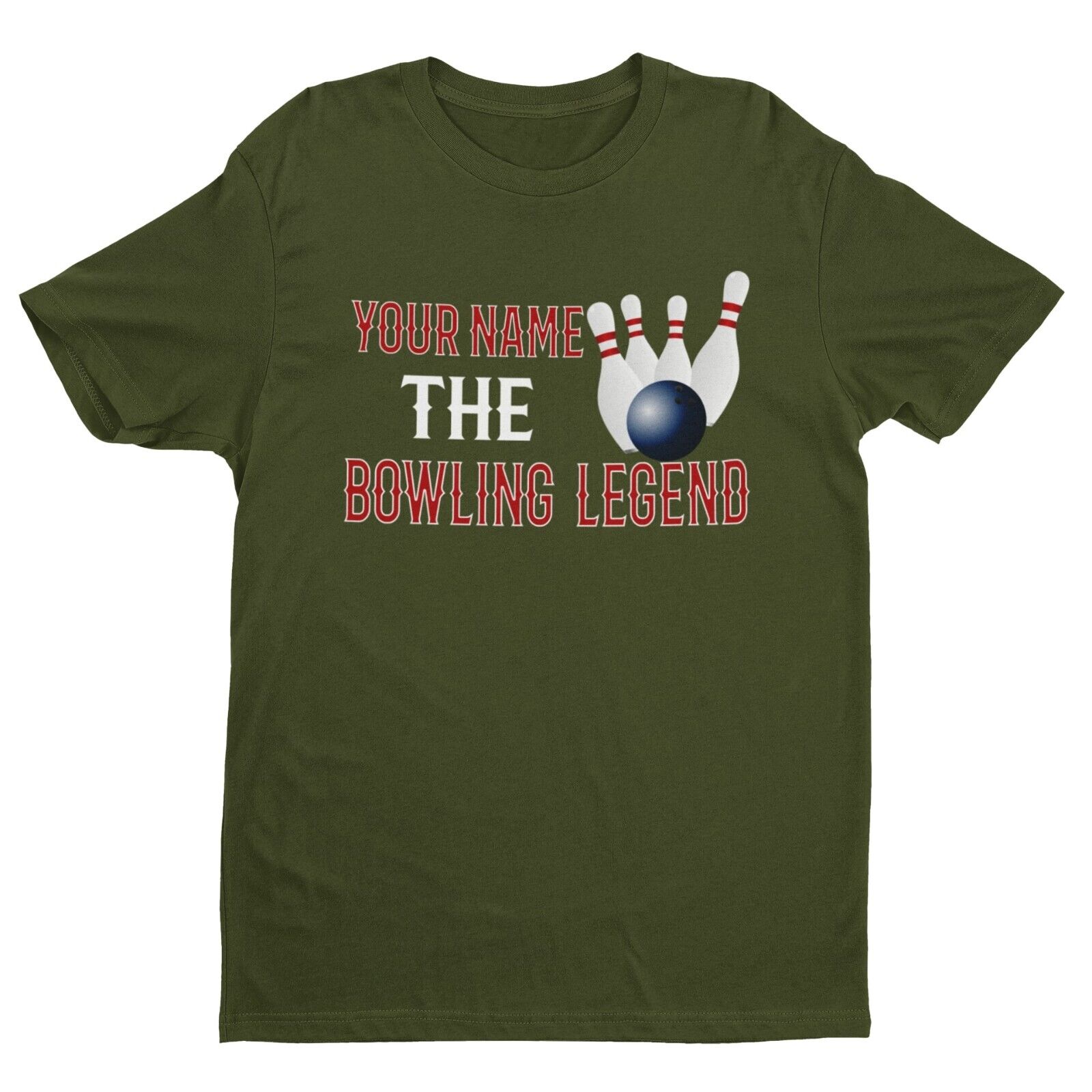 BOWLING Legend Funny Gift IdeaPERSONALISED Ten Pin Bowler T Shirt ANY NAME The BOWLING Legend Funny 