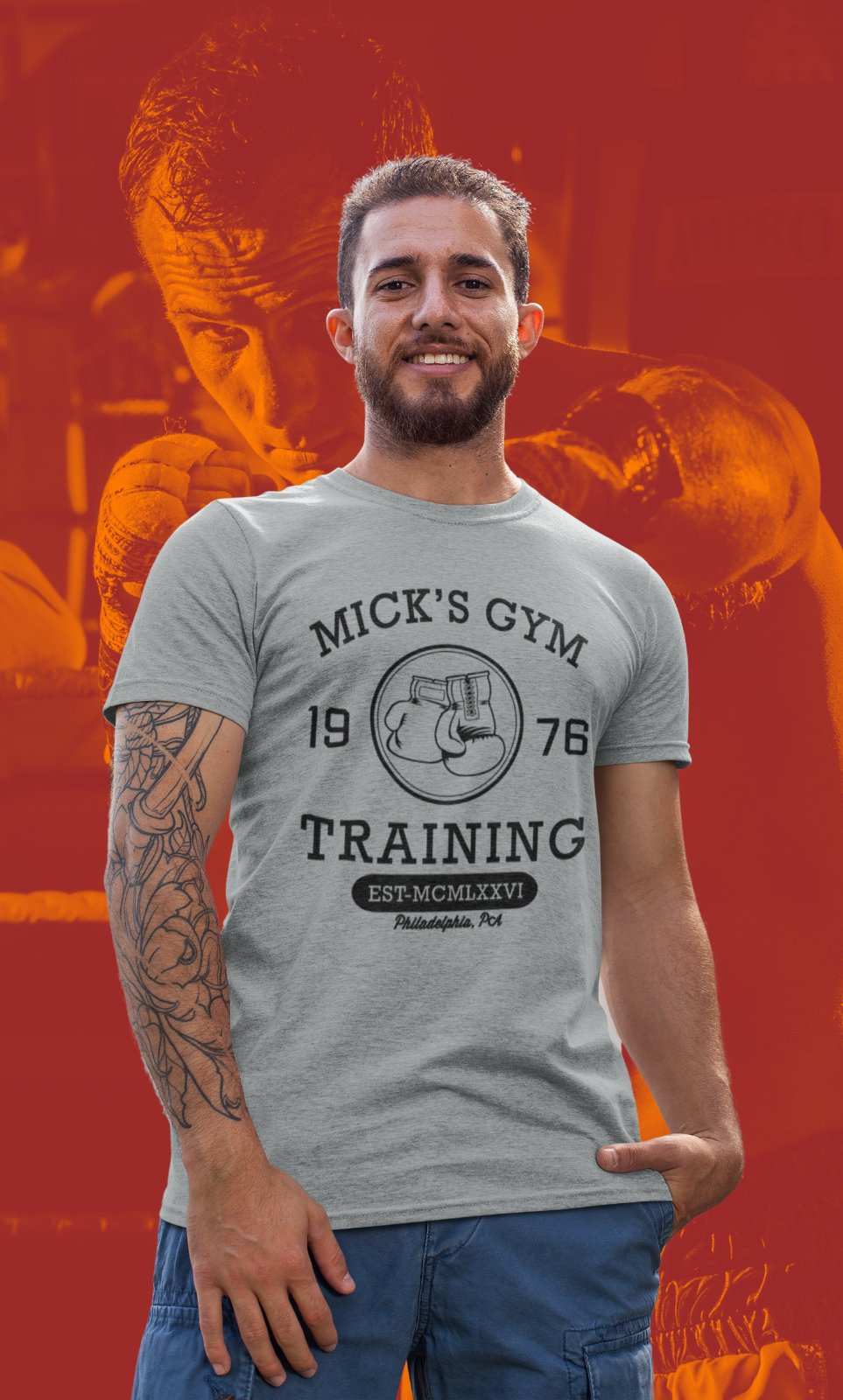 Shirt Movie Rocky Classic Boxing Training Gift Idea DadRetro Mick's Gym 1976 T Shirt Movie Rocky Classic Boxing Training Gift