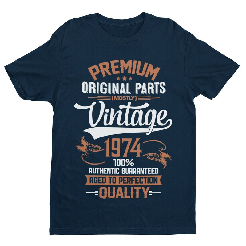 Vintage 1974 Original Parts Funny 50th Birthday in 2024 T Shirt Gift Idea mens - Galaxy Tees